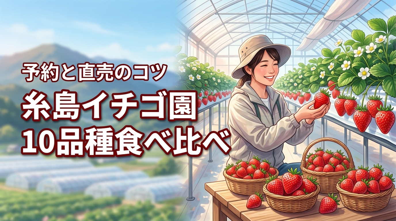 最大10品種を食べ比べ！糸島イチゴ園のいちご狩り予約と直売のコツを伝授