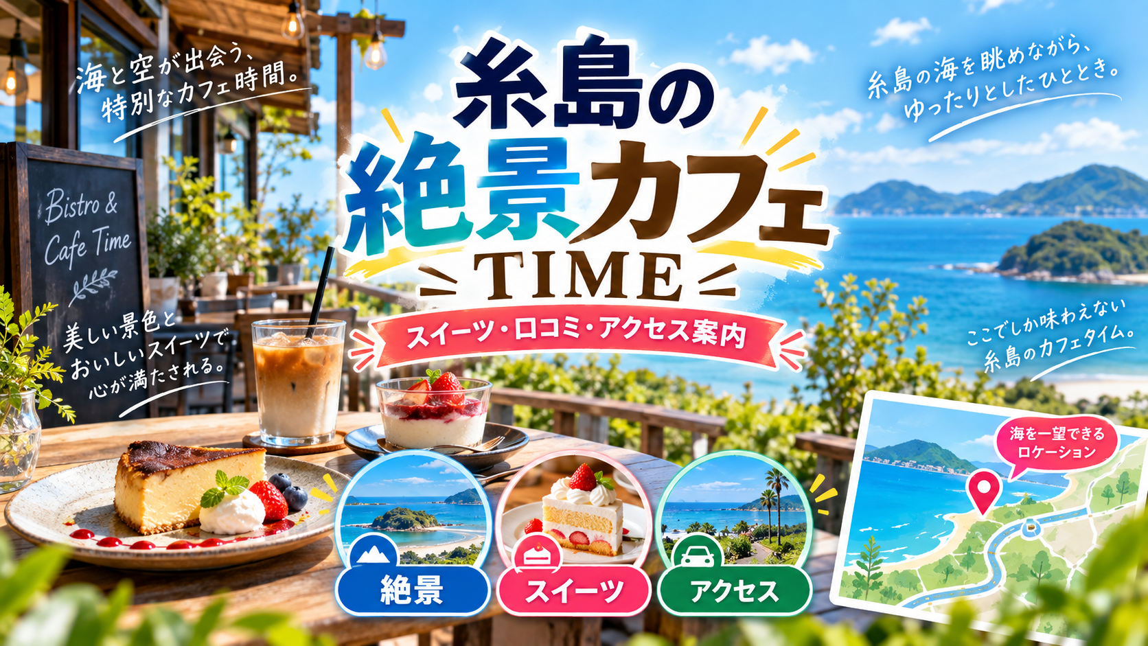 糸島の絶景カフェTIMEを案内するアイキャッチ画像